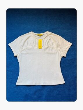 ★ Circus NY by Sam Elderman NWT Elevated Basic Fashion Forward Top Cream L ★